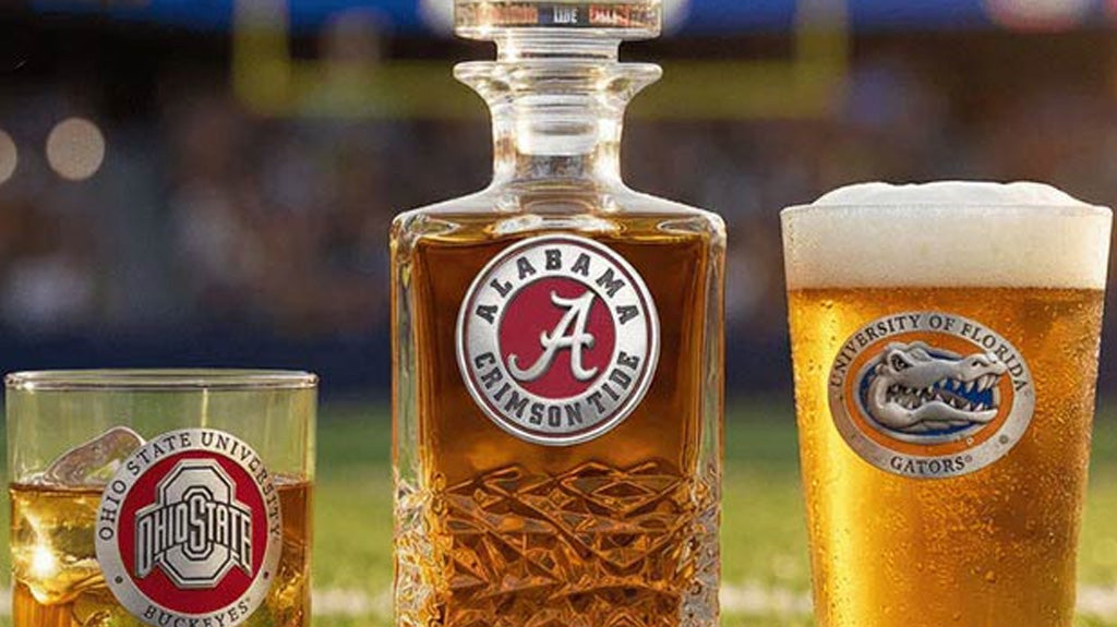 NCAA licensed college collection featuring glassware and barware for game day