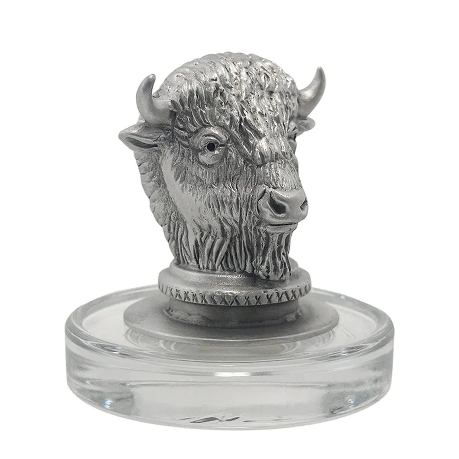 Buffalo Heritage 25oz Glass Decanter – Handcrafted Pewter & 3D Topper