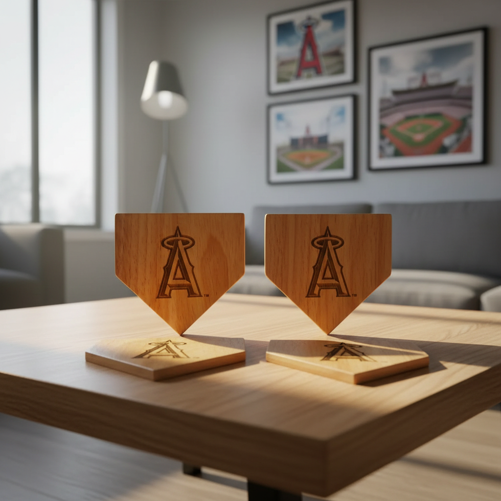 Los Angeles Angels Wood Home Plate Coaster – Limited Edition Dugout Mug