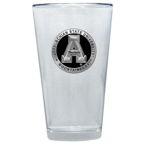 Clear glass with Appalachian State Mountaineers logo on a white background