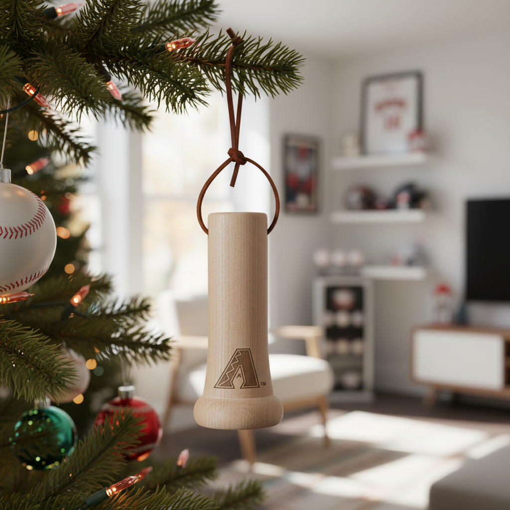 Arizona Diamondbacks "A" MLB Bat Knob Christmas Ornament - Laser Engraved Baseball Decor