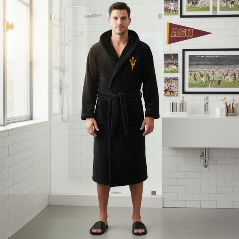 Arizona State Sun Devils - Hooded Bathrobe Unisex Plush Lounge Robe