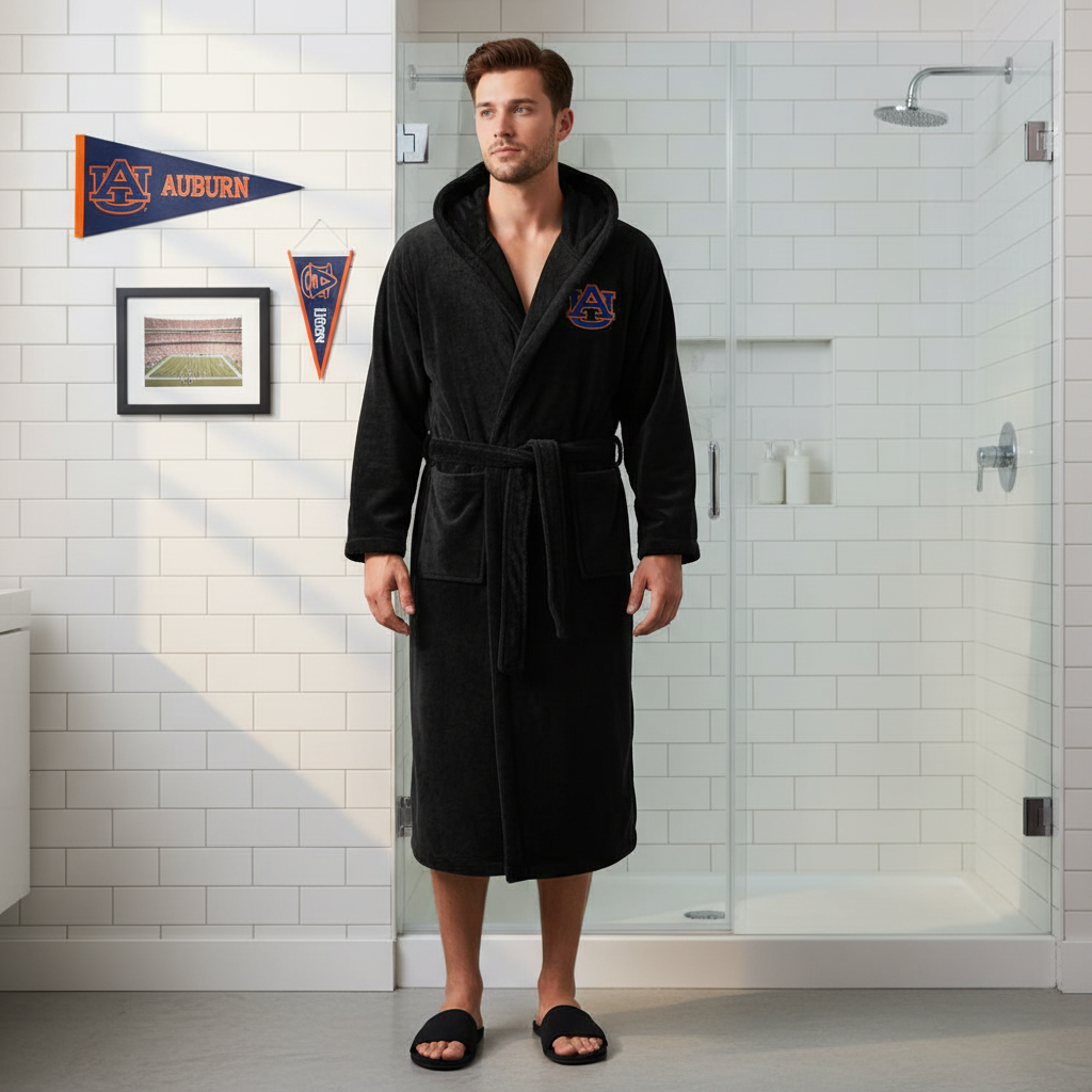 Auburn University - Hooded Bathrobe Unisex Plush Lounge Robe