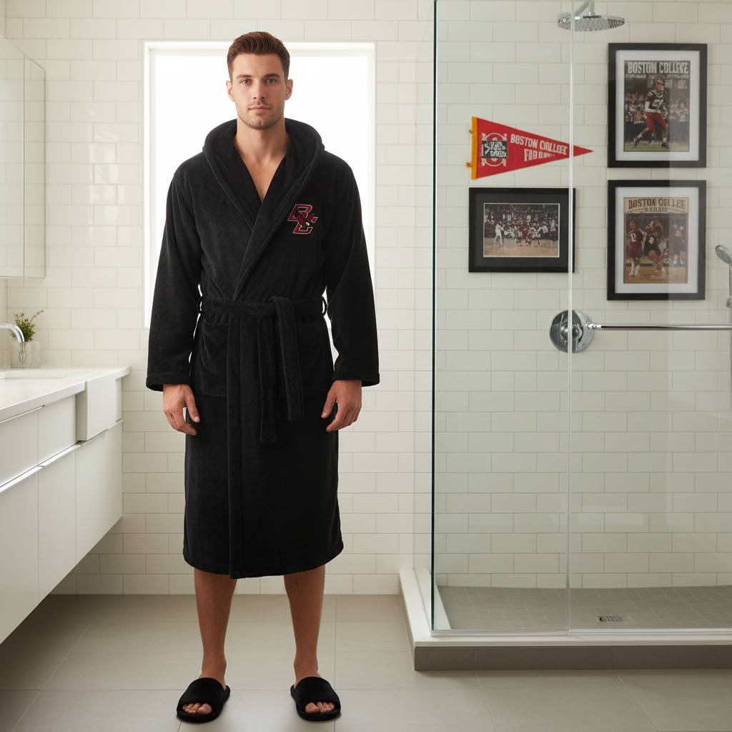 Boston College Eagles - Hooded Bathrobe Unisex Plush Lounge Robe