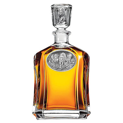 Wolves Whiskey Capitol Decanter - 24oz with Fine Pewter Casting - Made in USA