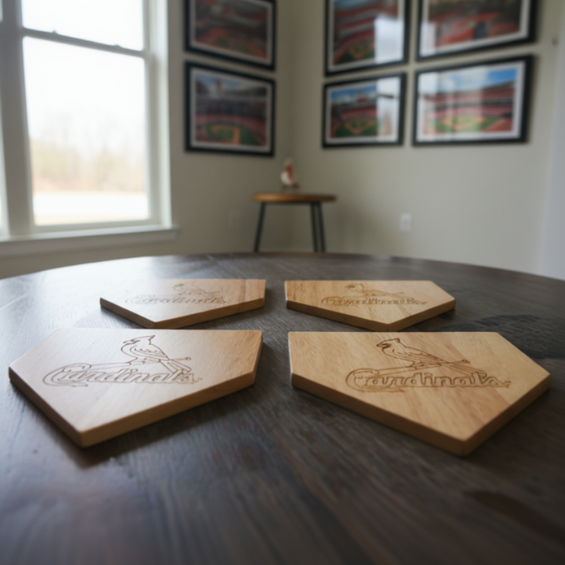 St. Louis Cardinals Wood Home Plate Coaster – Limited Edition Dugout Mug