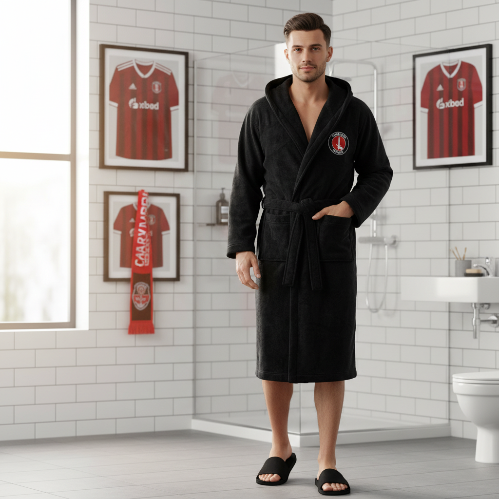 Charlton Athletic - Hooded Bathrobe Unisex Plush Lounge Robe