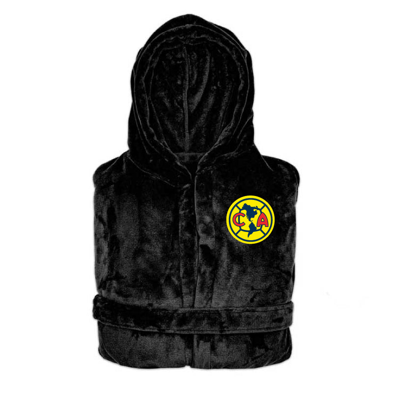 Club America - Hooded Bathrobe Unisex Plush Lounge Robe