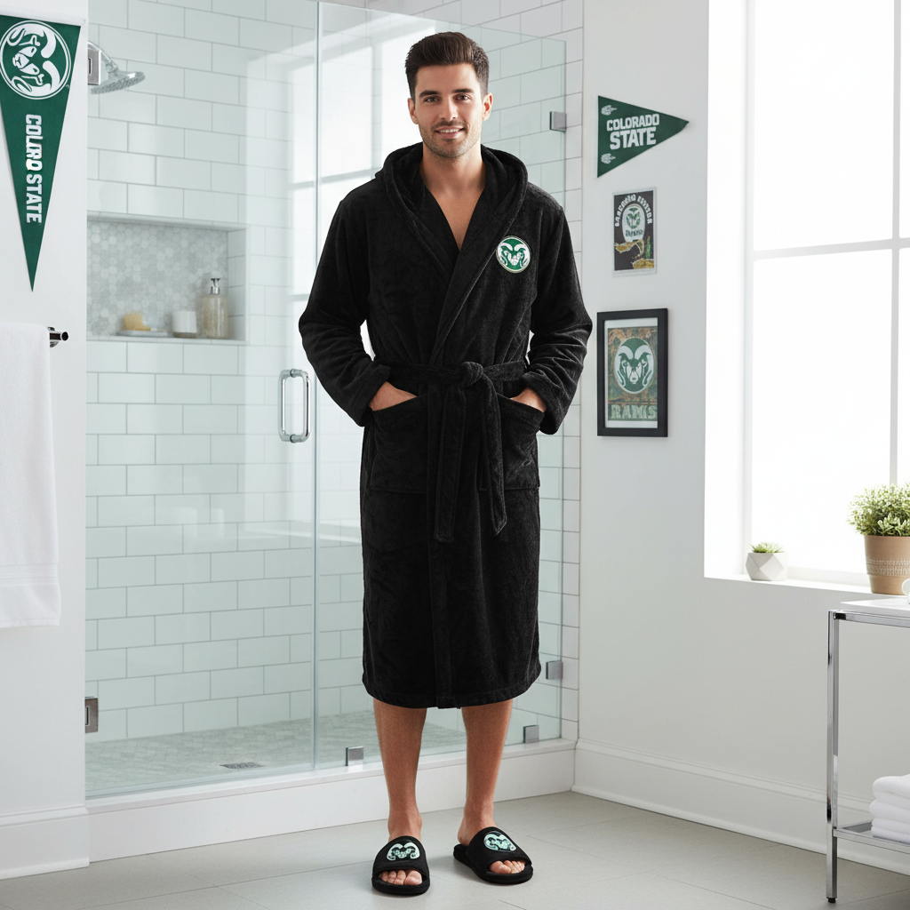 Colorado State Rams - Hooded Bathrobe Unisex Plush Lounge Robe