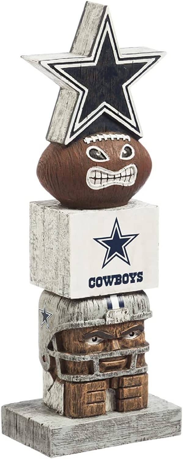 Dallas Cowboys Retro Tiki Totem Garden Statue - Vintage NFL Mascot Outdoor Decor & Man Cave Figurine