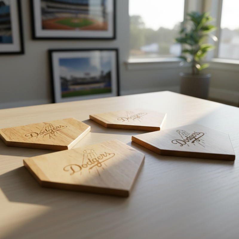 Los Angeles Dodgers Wood Home Plate Coaster – Limited Edition Dugout Mug