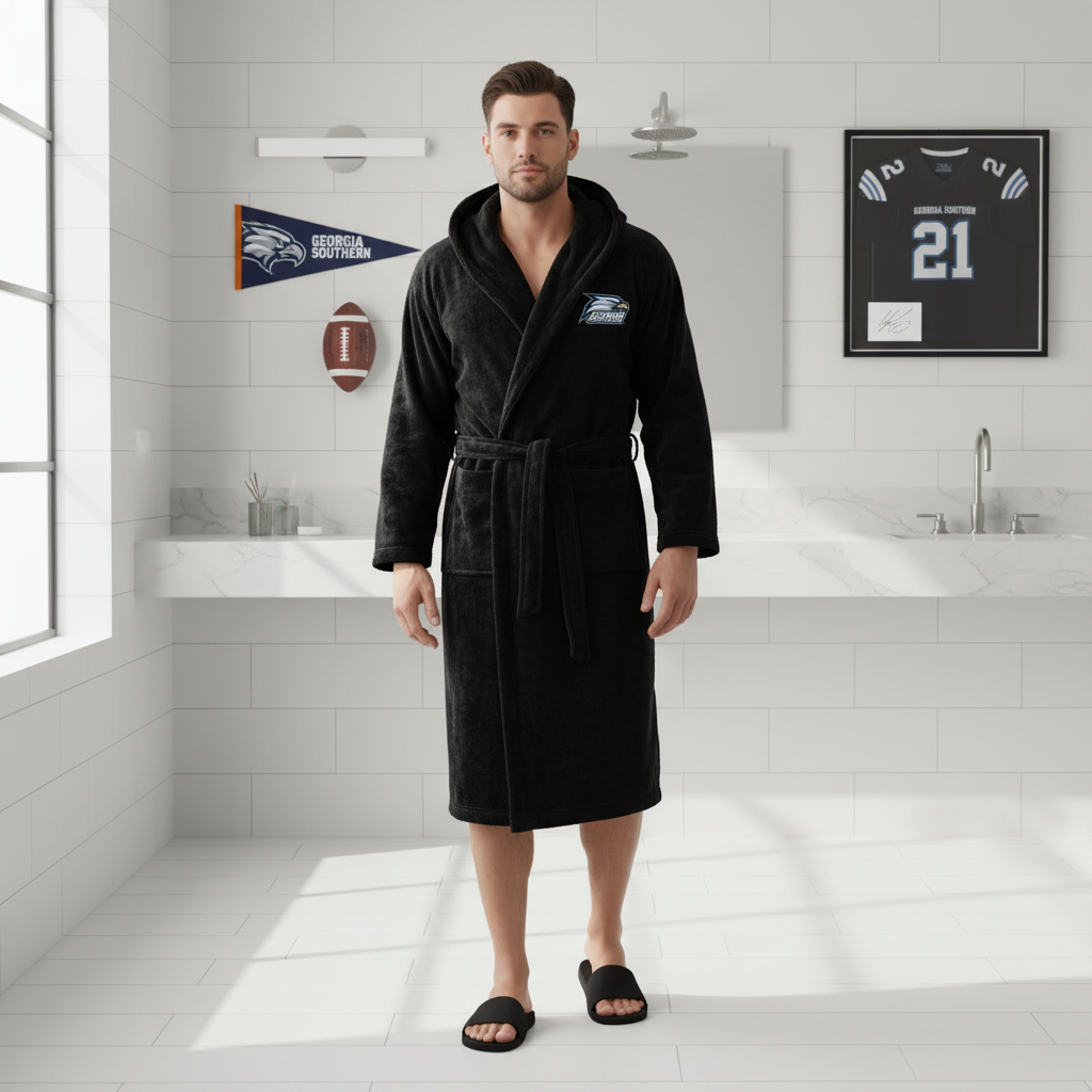 Georgia Southern Eagles - Hooded Bathrobe Unisex Plush Lounge Robe