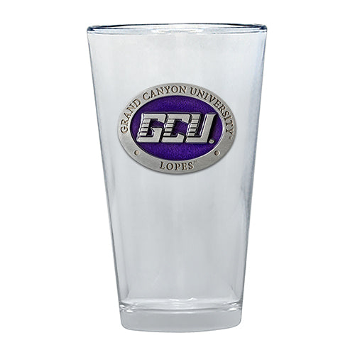 Clear glass with Grand Canyon University logo on a white background