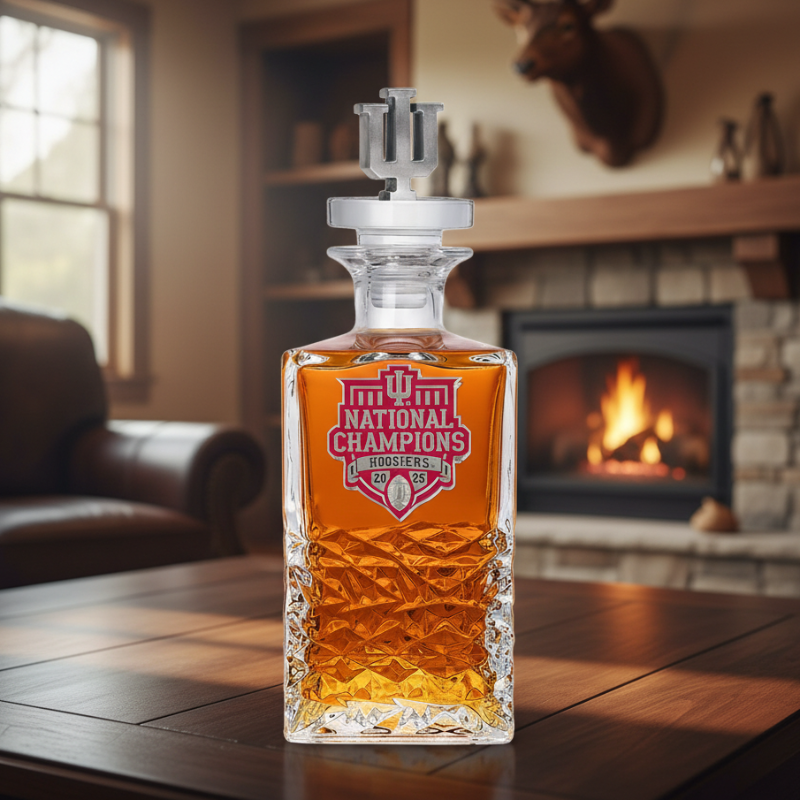 2025-26 Indiana National Champ Heritage Decanter with 3D Top