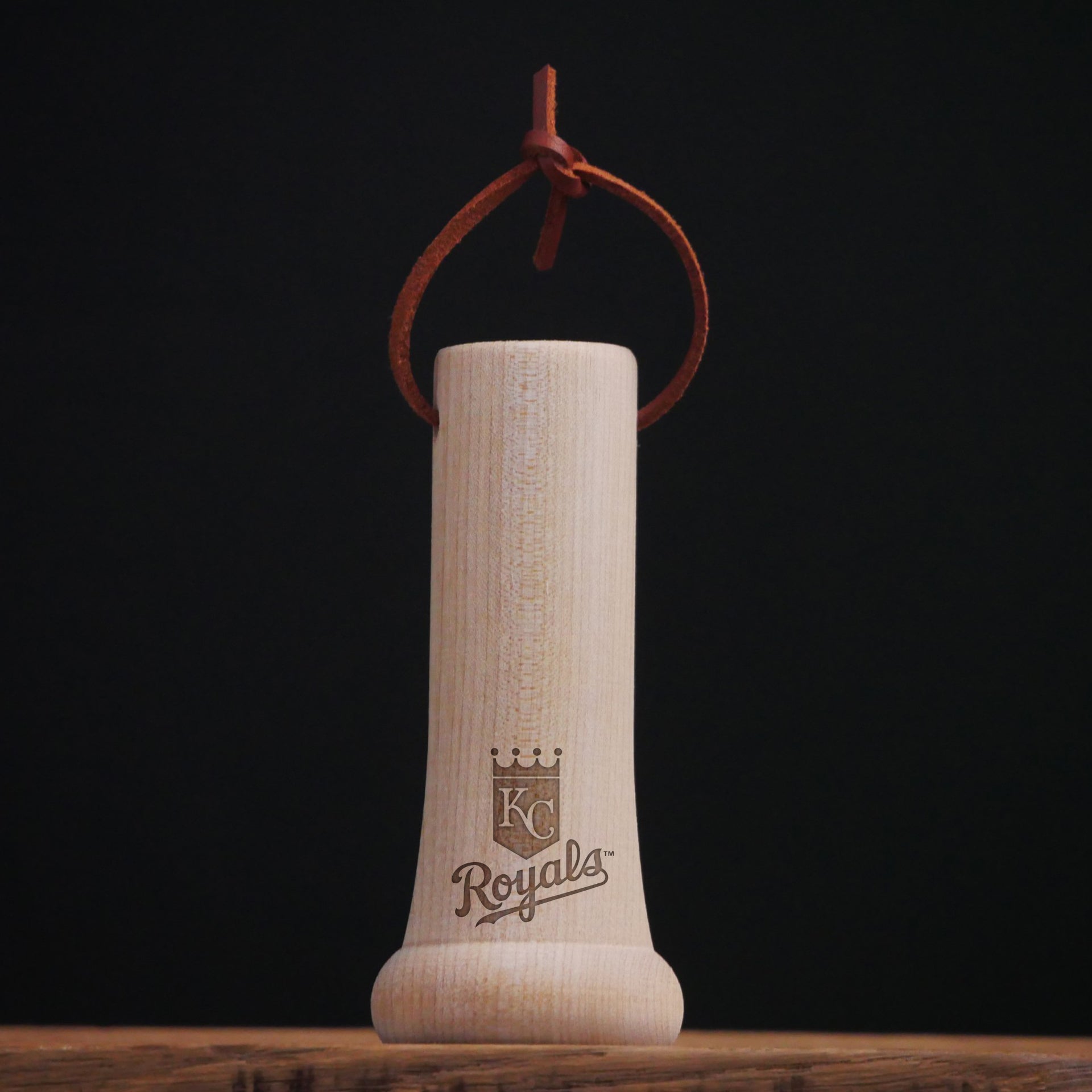 Kansas City Royals "KC" MLB Bat Knob Christmas Ornament - Laser Engraved Baseball Decor