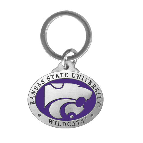 Keychain with Kansas State University Wildcats logo on a white background