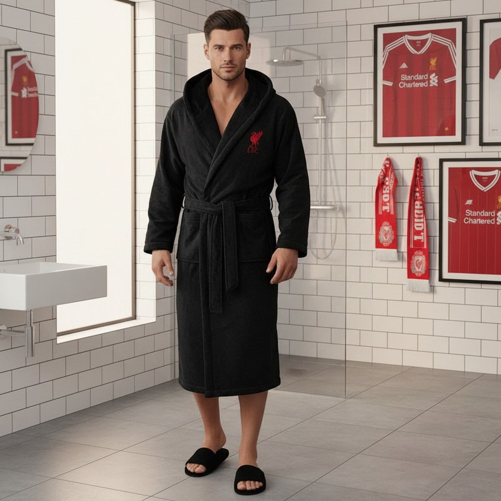 Liverpool Football Club - Hooded Bathrobe Unisex Plush Lounge Robe