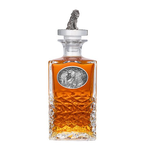 Majestic Lion Heritage Whiskey Decanter - Fine Pewter Casting & 3D Top