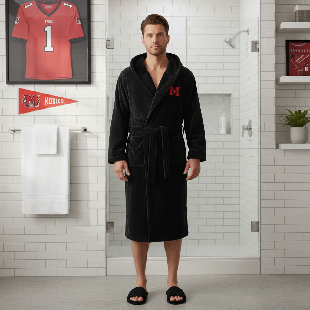 Miami Redhawks - Hooded Bathrobe Unisex Plush Lounge Robe