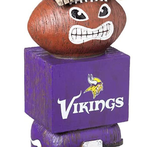 Minnesota Vikings 16" Retro Tiki Totem Garden Statue - Vintage NFL Mascot Outdoor Decor & Man Cave Figurine