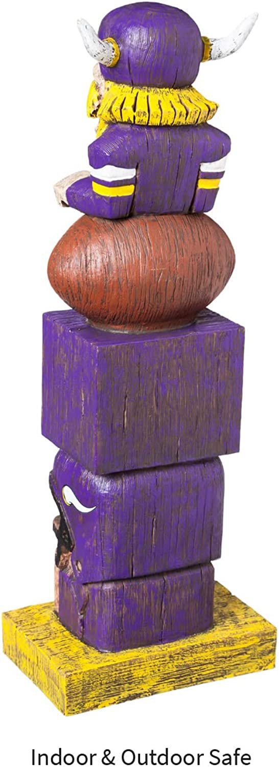 Minnesota Vikings 16" Retro Tiki Totem Garden Statue - Vintage NFL Mascot Outdoor Decor & Man Cave Figurine