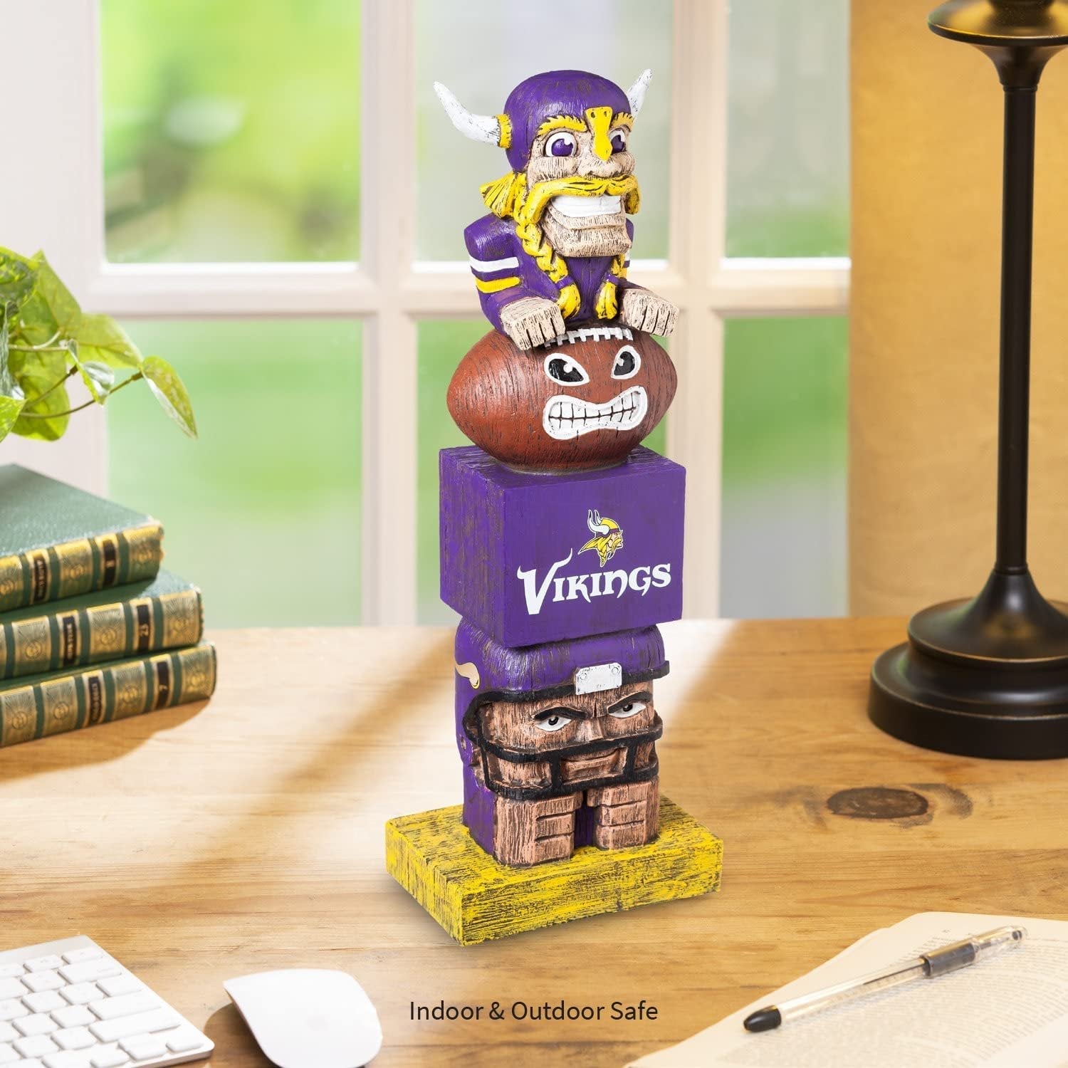 Minnesota Vikings 16" Retro Tiki Totem Garden Statue - Vintage NFL Mascot Outdoor Decor & Man Cave Figurine