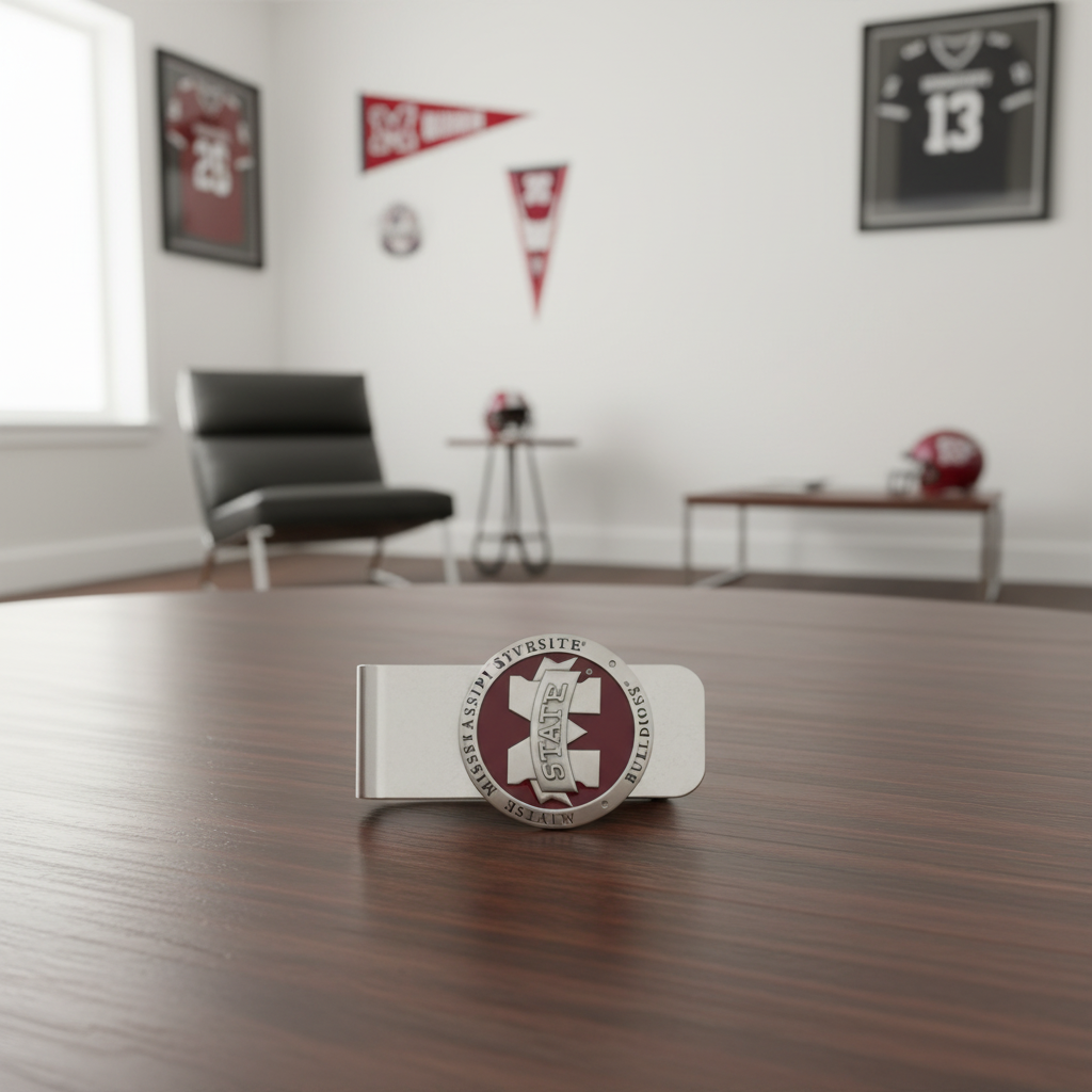 Money clip with Mississippi State University logo in a black box