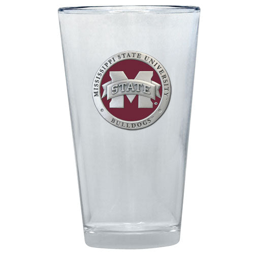 Clear glass with Mississippi State University logo on a white background