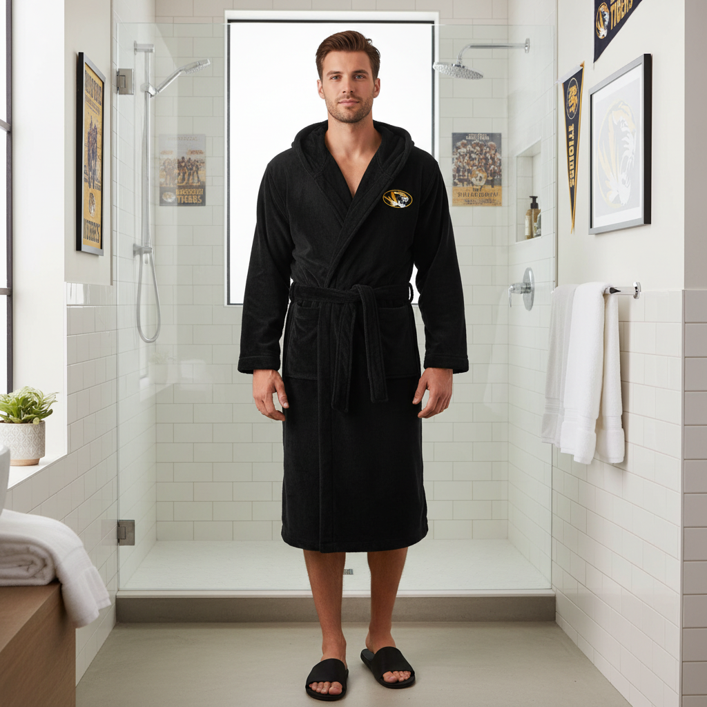 Missouri Tigers - Hooded Bathrobe Unisex Plush Lounge Robe