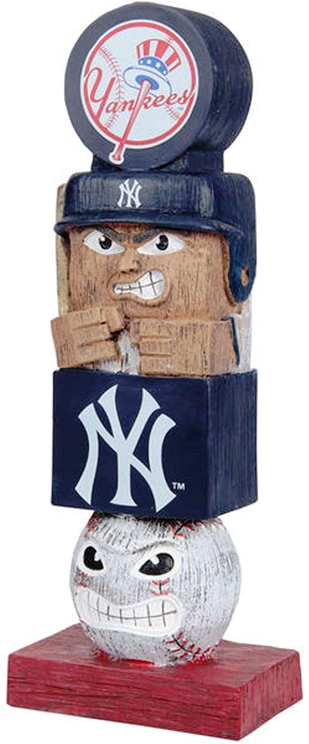 New York Yankees 16" Tiki Totem Garden Statue - Vintage MLB Mascot Outdoor Decor & Man Cave Figurine