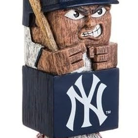 New York Yankees 16" Tiki Totem Garden Statue - Vintage MLB Mascot Outdoor Decor & Man Cave Figurine