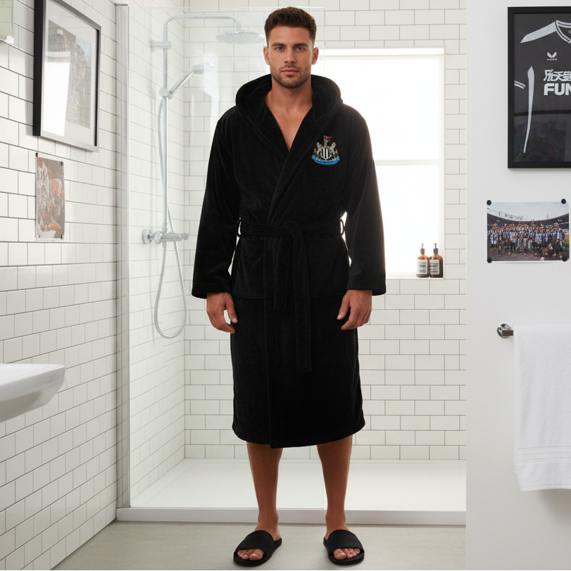 Newcastle FC - Hooded Bathrobe Unisex Plush Lounge Robe