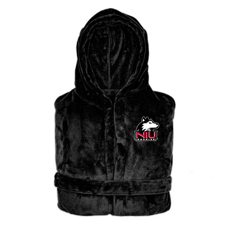 Northern Illinois Huskies - Hooded Bathrobe Unisex Plush Lounge Robe