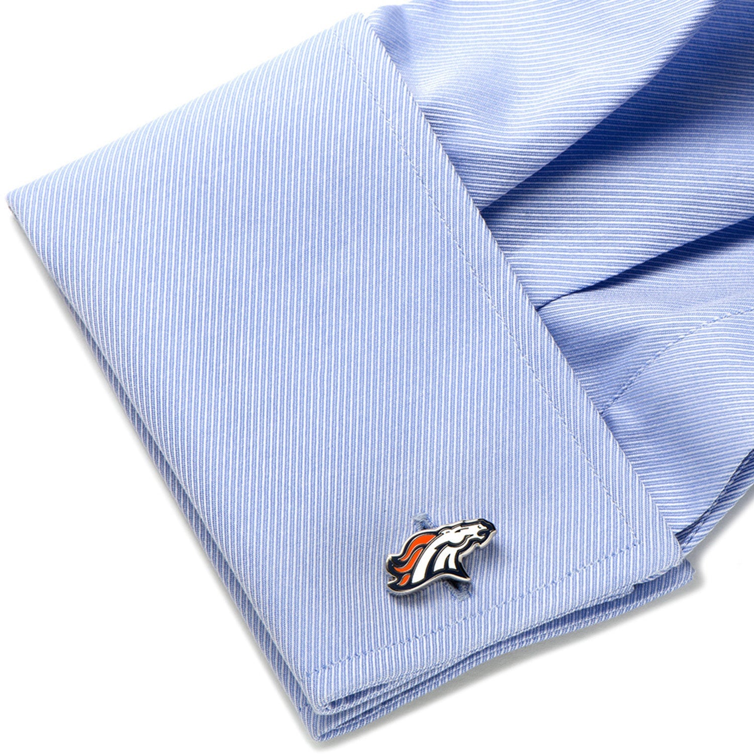 NFL Denver Broncos Cufflinks and Tie Bar Gift Set | Officially Licensed Football Accessories