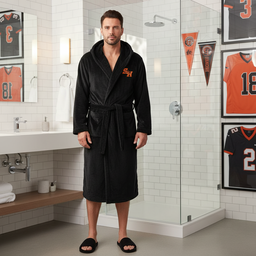 SHSU Athletics - Hooded Bathrobe Unisex Plush Lounge Robe