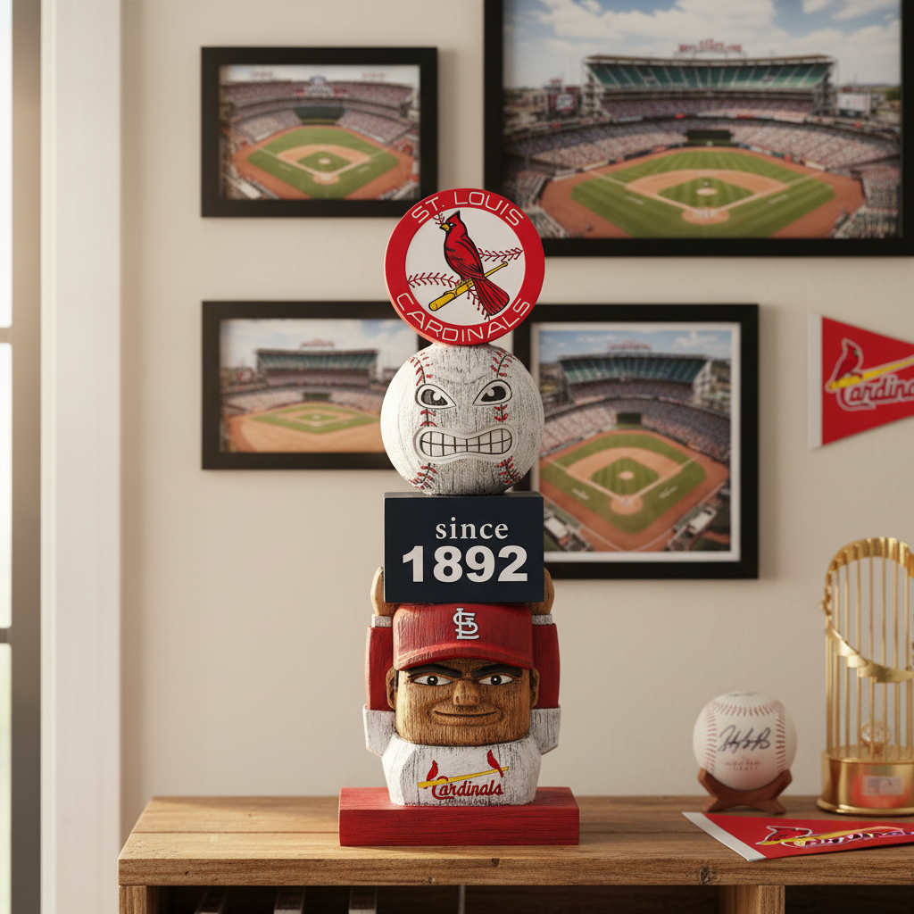St. Louis Cardinals Tiki Totem Garden Statue - Vintage MLB Mascot Outdoor Decor & Man Cave Figurine