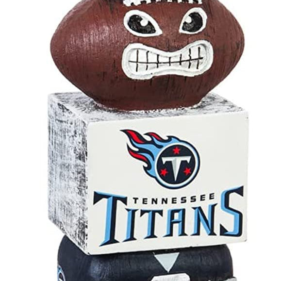 Tennessee Titans-themed tiki Totem with football, helmet, and face design.
