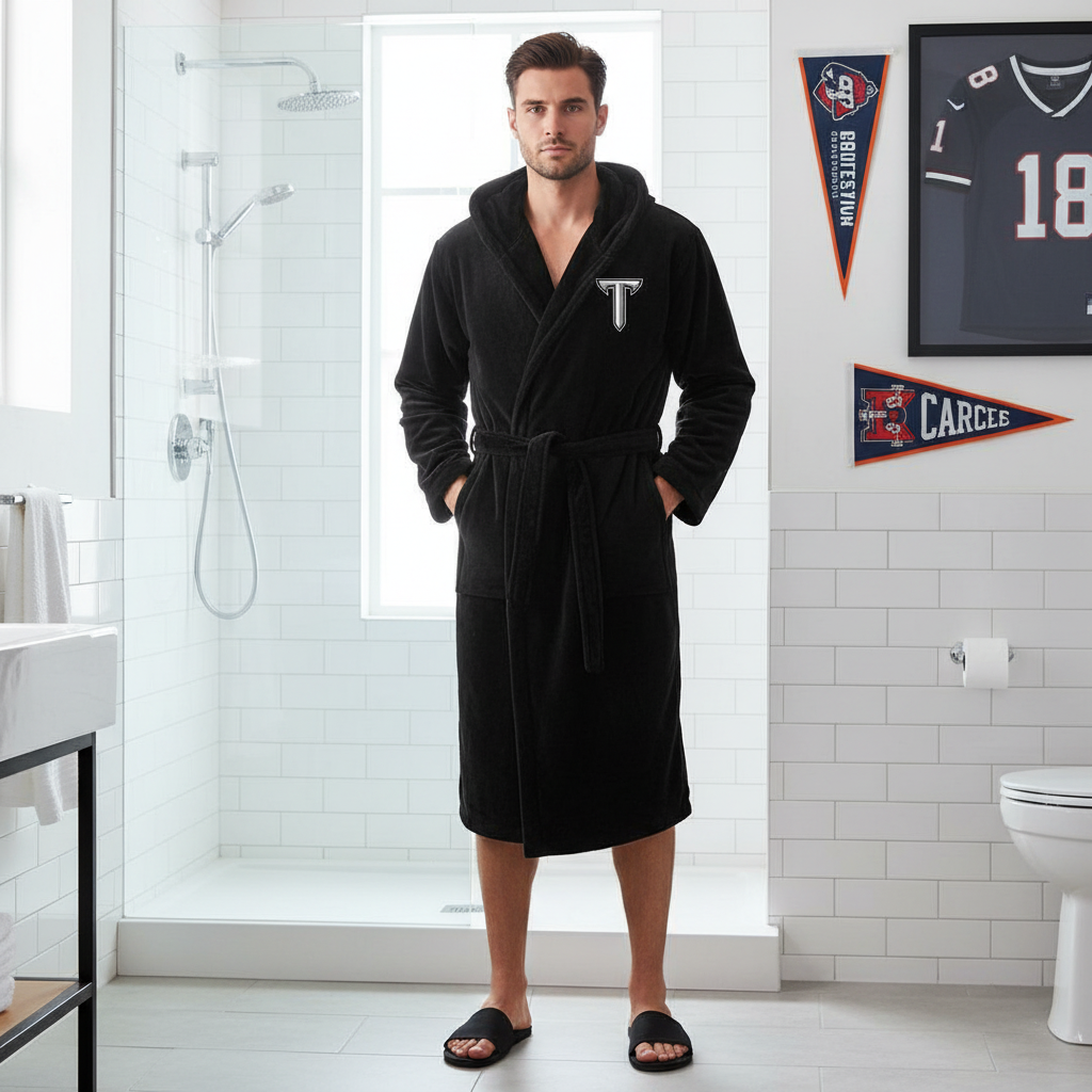 Troy Trojans - Hooded Bathrobe Unisex Plush Lounge Robe