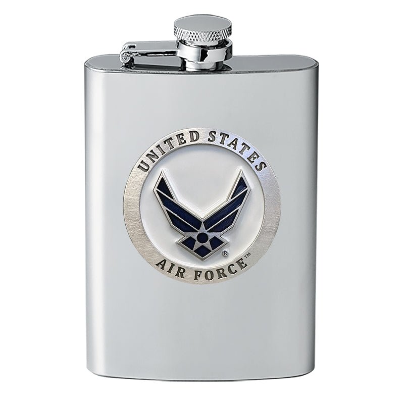 U.S. Air Force Wings 8oz Stainless Steel Flask - USA Fine Pewter Art