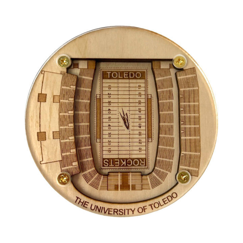 Toledo Stadium Map Art Coaster - The Glass Bowl Edition