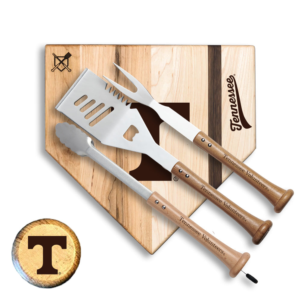 Tennessee Volunteers "Silver Slugger" BBQ Grill Set - 4-Piece Stainless Steel Tailgate Kit