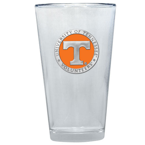 Clear glass with University of Tennessee Volunteers logo on a white background