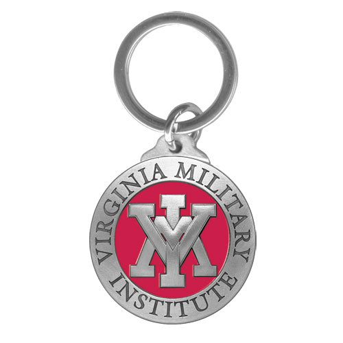 Keychain with Virginia Military Institute logo on a white background