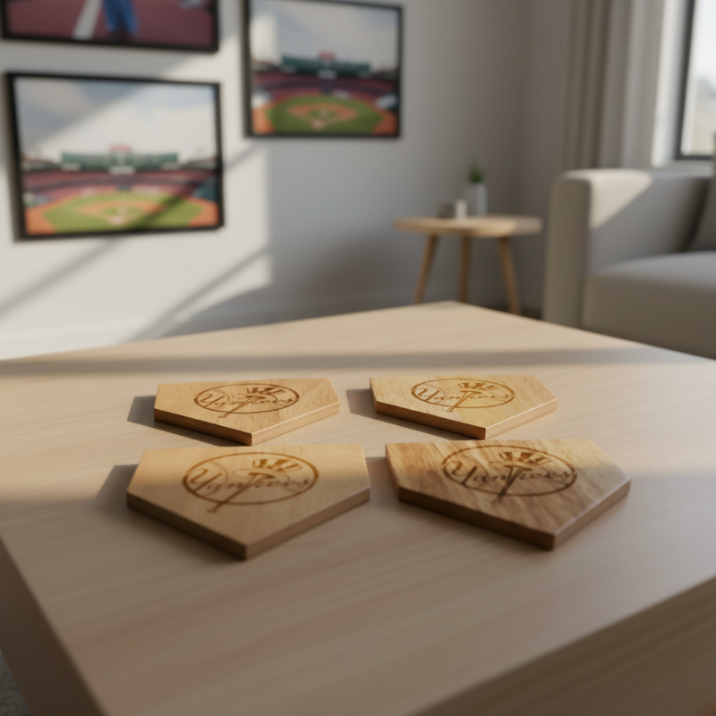 New York Yankees Wood Home Plate Coaster – Limited Edition Dugout Mug