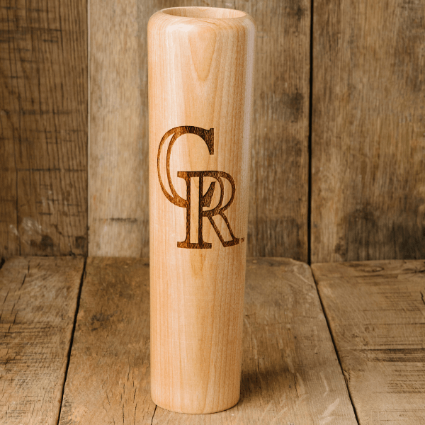 Colorado Rockies "CR" Official MLB Baseball Bat Mug - Handcrafted 12oz Wooden Dugout Mug