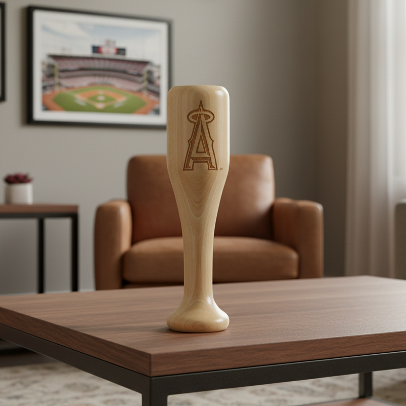 Los Angeles Angels Wined Up Baseball Bat Wine Mug – Officially Licensed MLB Solid Birch Wood Gift