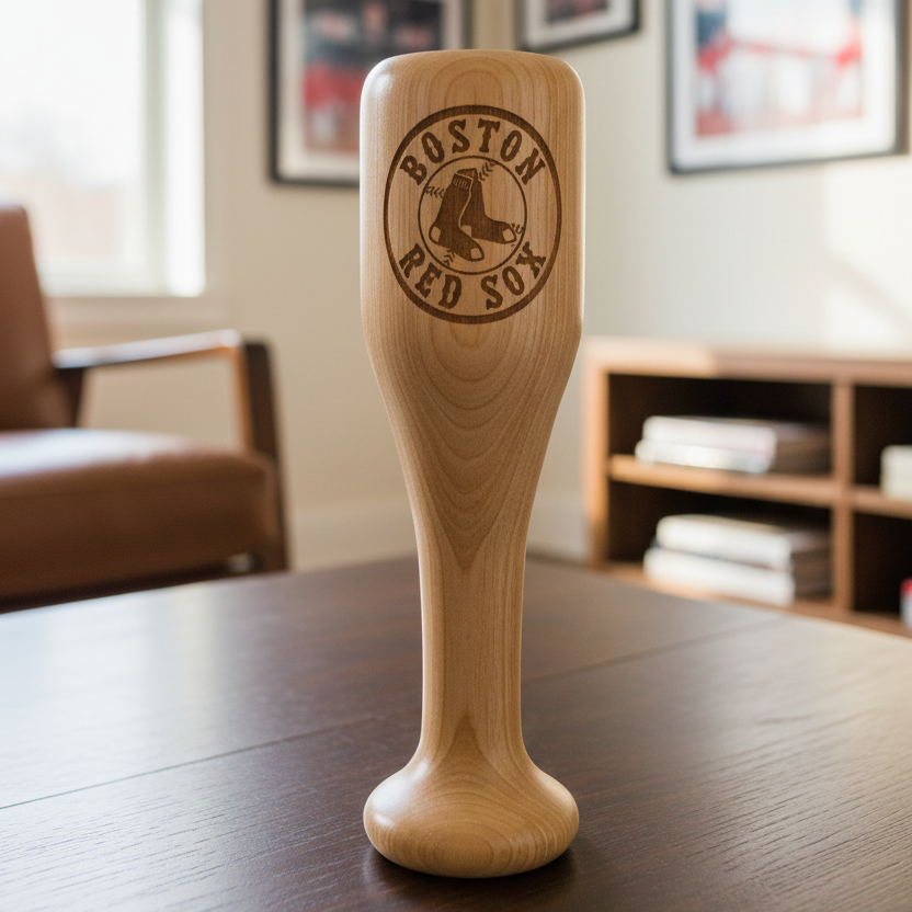 Boston Red Sox Wined Up Baseball Bat Wine Mug – Officially Licensed MLB Solid Birch Wood Gift