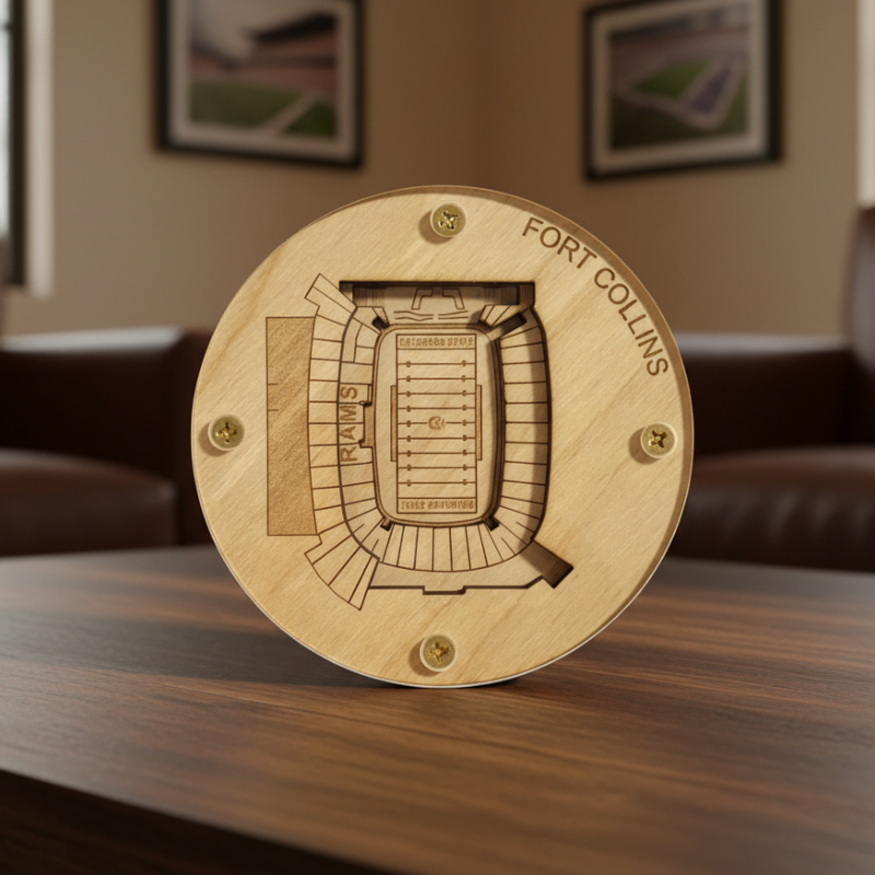 Fort Collins Stadium Map Art Coaster - Canvas Stadium Edition