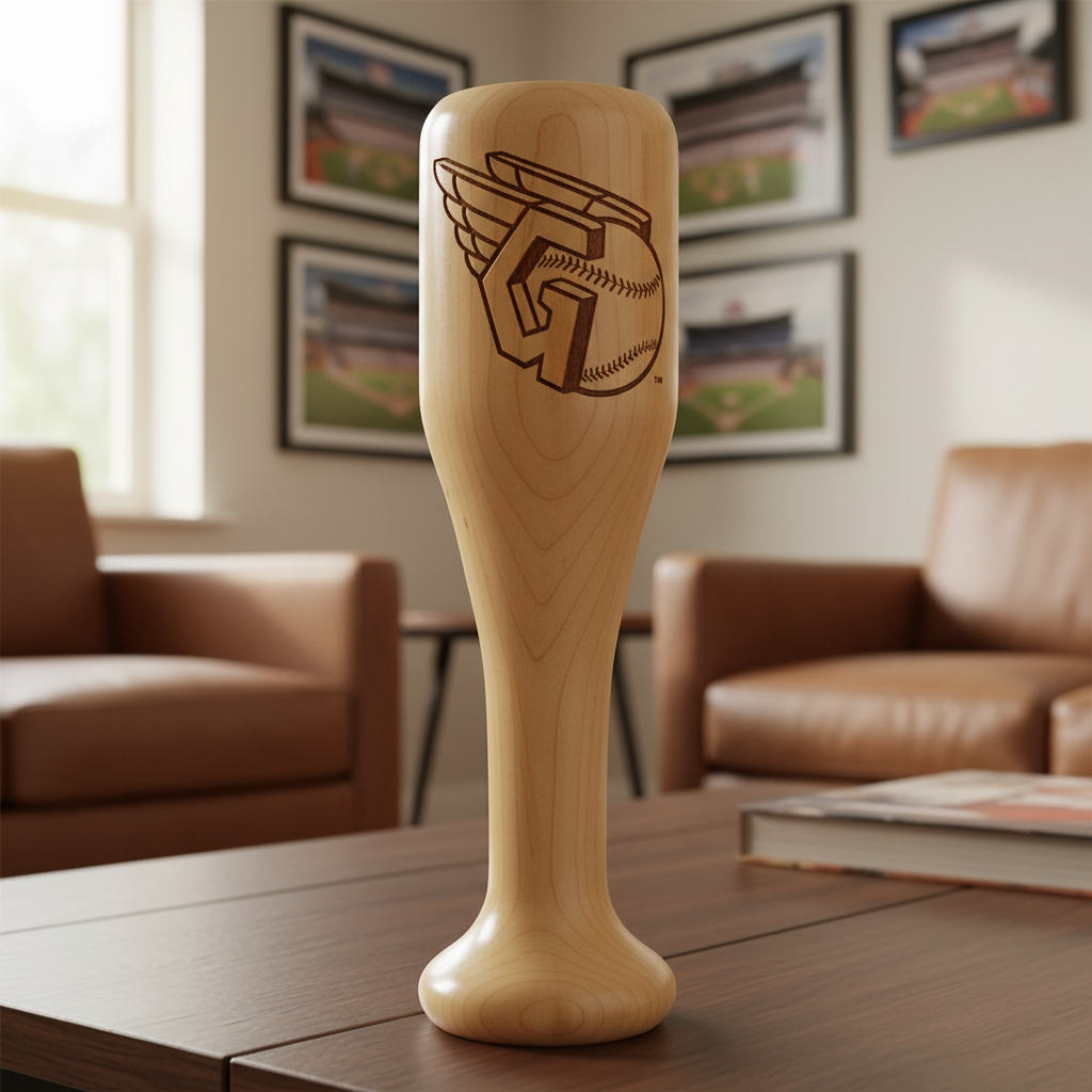 Cleveland Guardians Wined Up Baseball Bat Wine Mug – Officially Licensed MLB Solid Birch Wood Gift