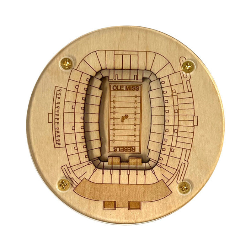 Oxford Stadium Map Art Coaster - Vaught–Hemingway Stadium Edition